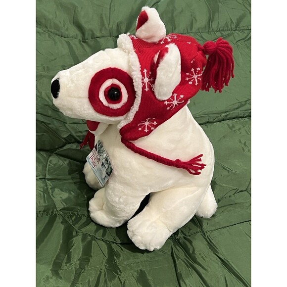 Vintage Target Bullseye Dog Plush 14" Tall Christmas Holiday Bull Terrier 2001 - Picture 1 of 11